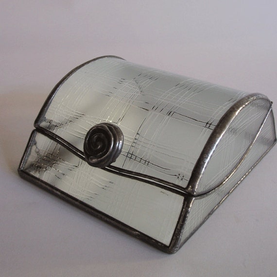 Glass Jewelry Box Mid Modern Style Pattern Etsy