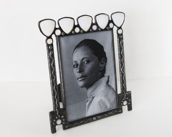 5 X 7 picture frame - vertical - hand cut and hand polished german jewels - One of a kind