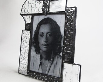 Stained glass picture frame - 4x6 - one of a kind - vertical