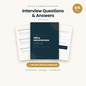 Office Admin Interview Prep Guide, 50 Questions with Sample Answers (PDF)
