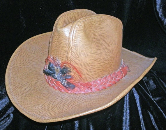 Hat Cowboy Rockmount Ranch Wear Tru West Leather - image 1