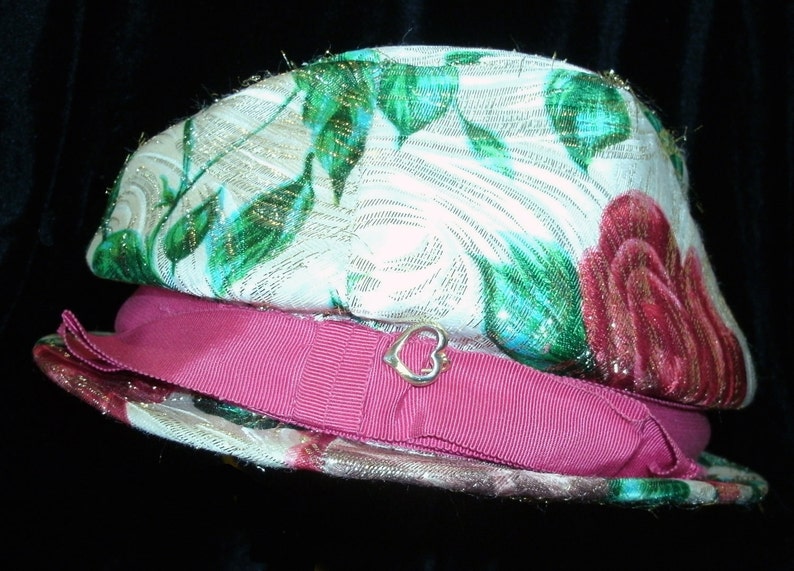 Hat Lucila Mendez Tapestry pink aqua Floral image 1