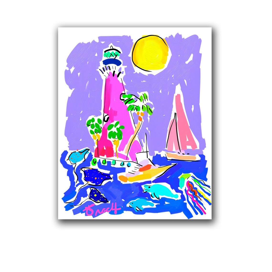 Jupiter Lighthouse Art Print by Kelly Tracht Wall Art Etsy