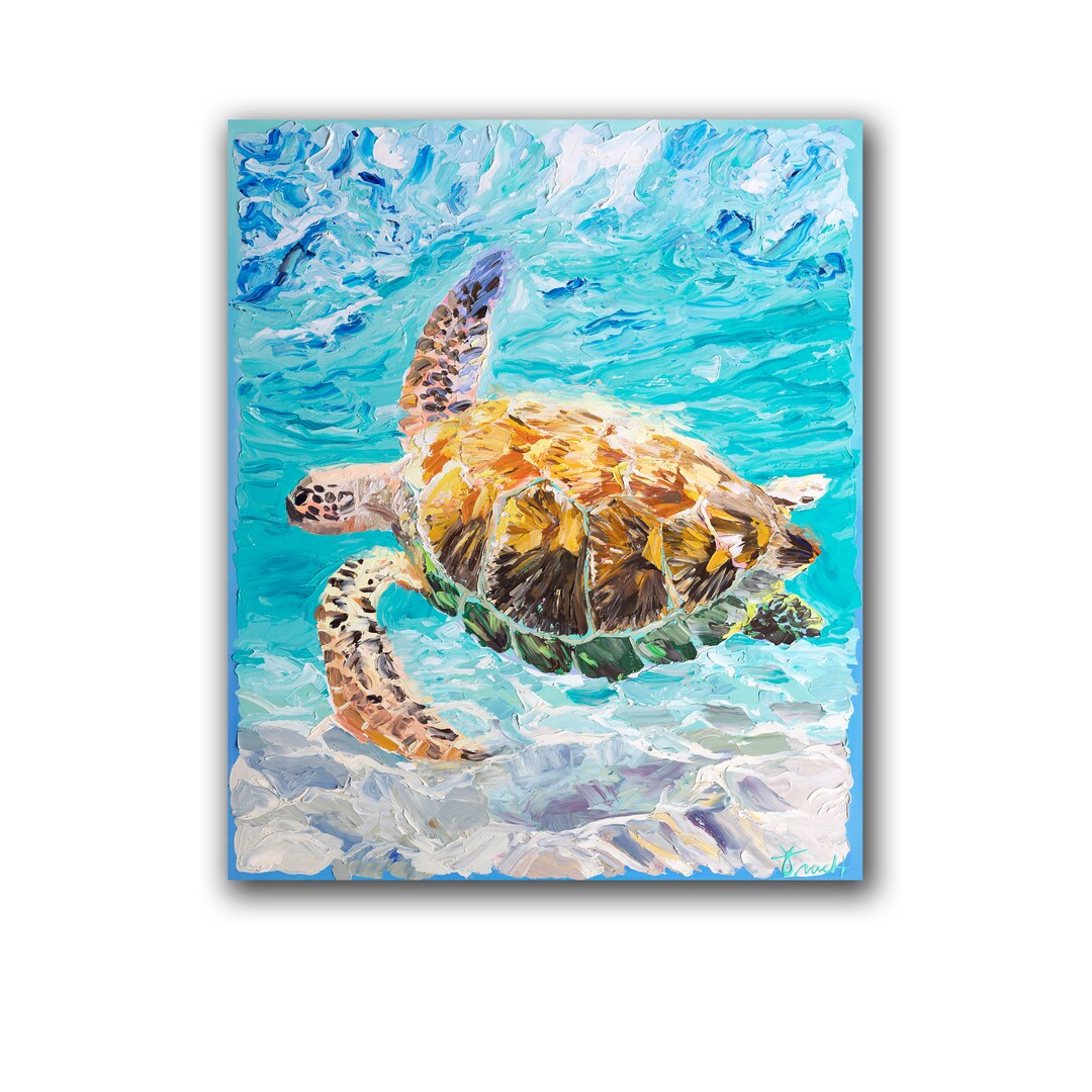 Cruisin' Sea Turtle 4 Art Print by Kelly Tracht Beach - Etsy