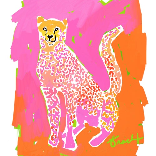 Lush Brush Leopard Cheetah Leopard Chinoserie Art by Kelly Etsy