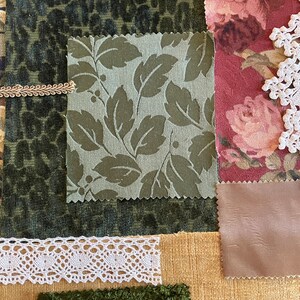 Beautiful Winter Christmas Fabric Kit For Junk Journal Slow Stick or Crafts Lace
