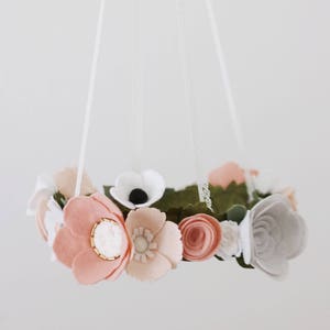 Wildflower Baby Mobile Felt Flower Mobile Nursery Mobile Leafy Mobile Floral Mobile Flower Mobile Felt Mobile image 1