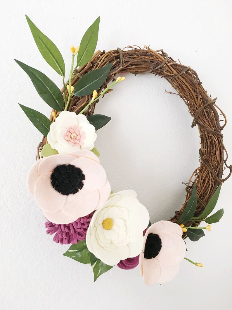Wreath Wreaths Flower Wreath Twig Wreath Spring Etsy