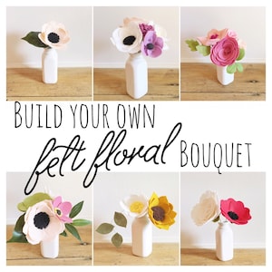 Build Your Own Custom Felt Flower Bouquet || Felt Flowers || Flower Stems || Wedding Flowers || Wedding Bouquet || Custom Bouquet || Florals