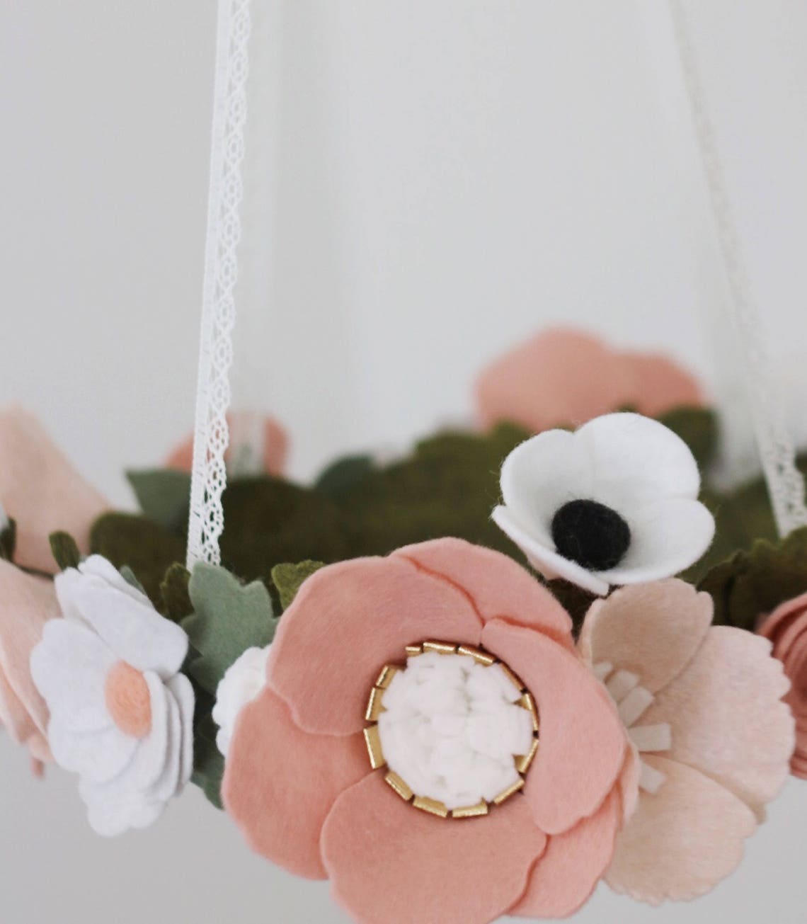Wildflower Baby Mobile Felt Flower Mobile Nursery Mobile Etsy
