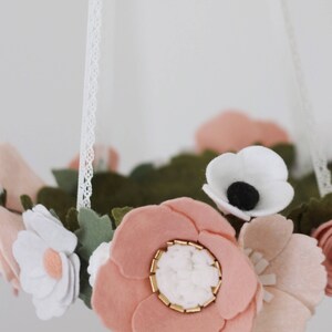 Wildflower Baby Mobile Felt Flower Mobile Nursery Mobile Leafy Mobile Floral Mobile Flower Mobile Felt Mobile image 5