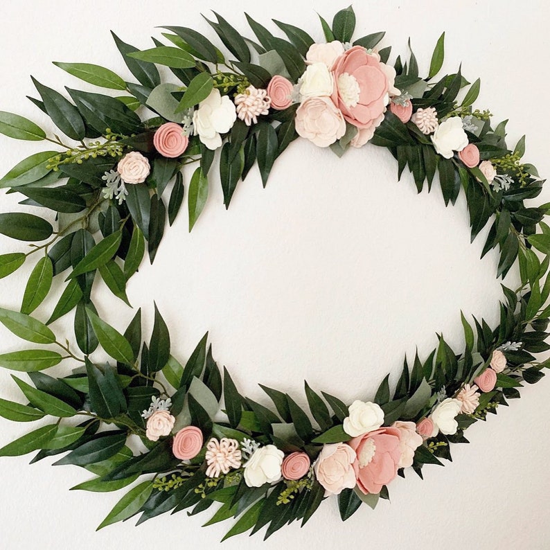 Large Felt Flower Swag Garland Felt Flower Garland Etsy