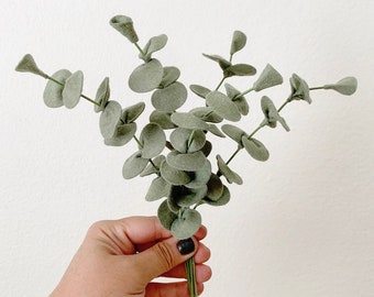 Felt Eucalyptus Leaf Stems || Eucalyptus Bouquet || Eucalyptus Leaves || Felt Leaves || Felt Flowers || Flower Stems || Eucalyptus Greenery