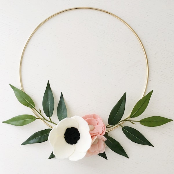 Felt Flower Wreath Etsy