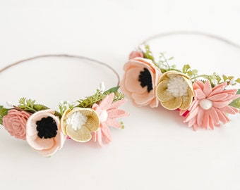 Mommy & Me Felt Flower Crowns || Flower Crown || Felt Flowers || Floral Crown ||   Photo Prop