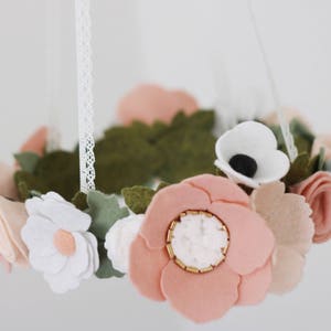 Wildflower Baby Mobile Felt Flower Mobile Nursery Mobile Leafy Mobile Floral Mobile Flower Mobile Felt Mobile image 4