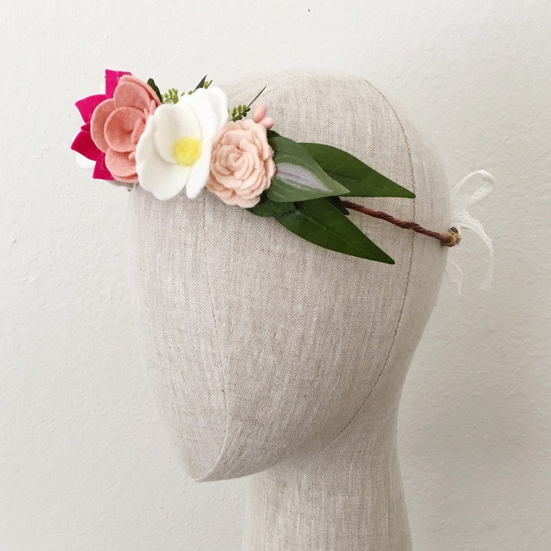 Tropical Felt Flower Crown Luau Flower Crown Hawaiian Etsy