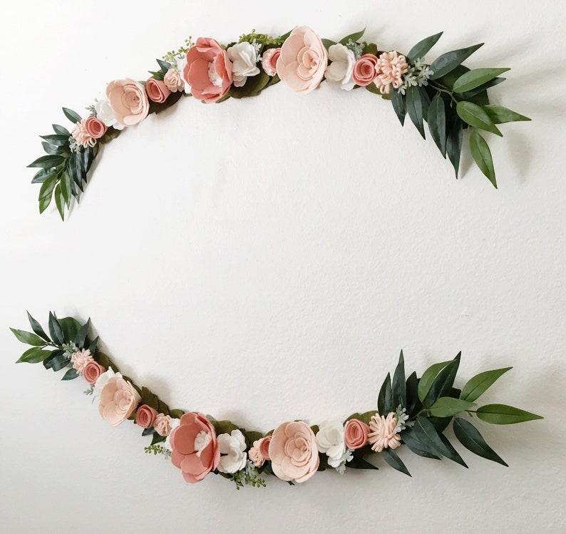 Large Felt Flower Swag Set Garland Felt Flower Garland Etsy