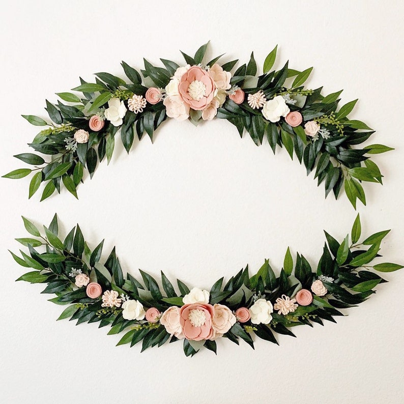 Large Felt Flower Swag Garland Felt Flower Garland Etsy