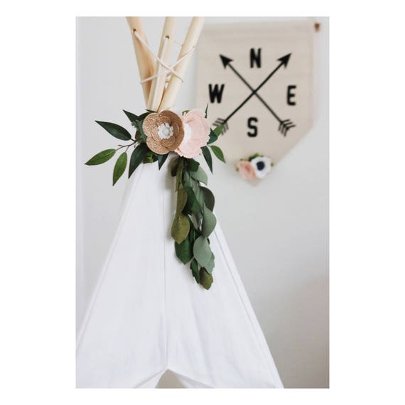 Flower Teepee Teepee Topper Teepee Decor Floral Teepee Girl Teepee Teepee Toppers Felt Flower Teepee Topper