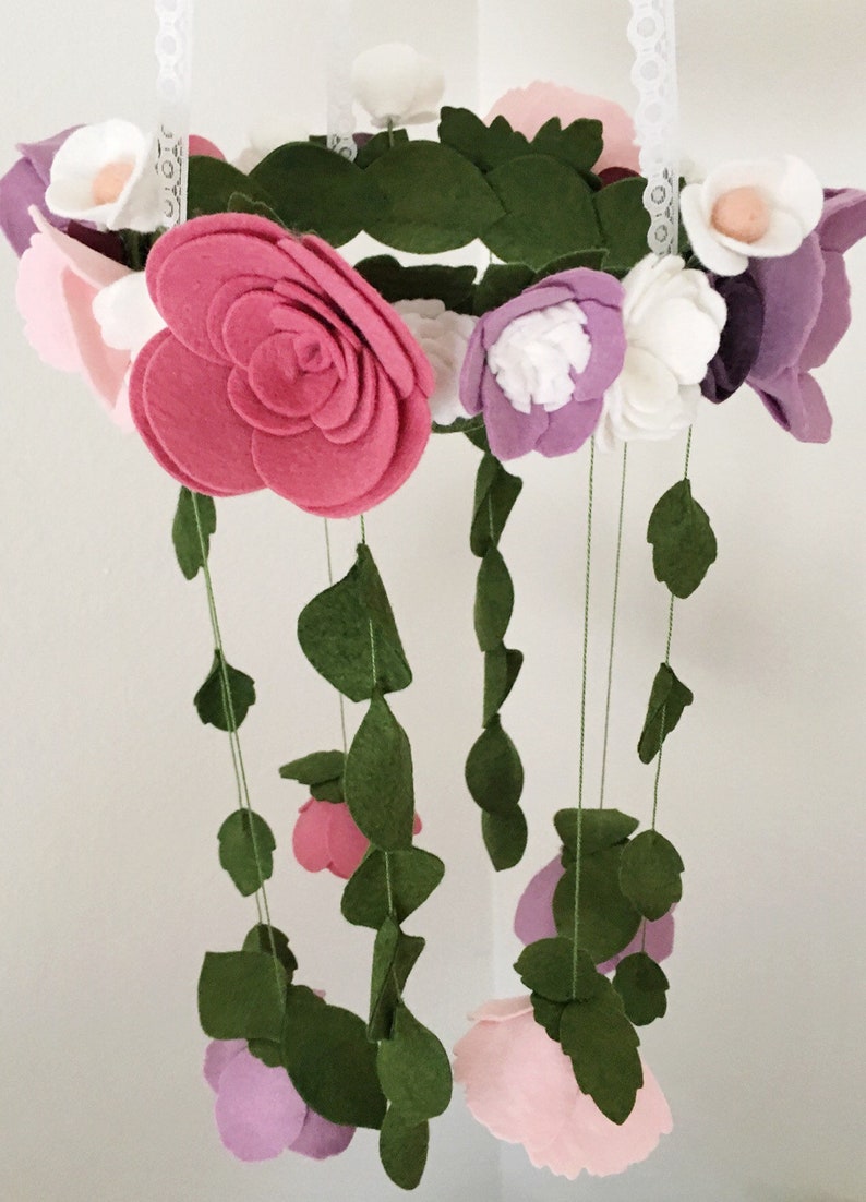 Wildflower Garden Baby Mobile Felt Flower Mobile Nursery Etsy