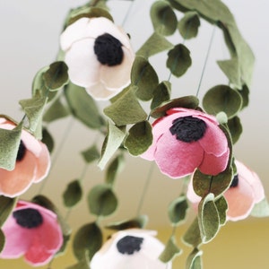 Custom Baby Mobile || Nursery Mobile || Mobile || Anemone Mobile || Floral Mobile || Flower Mobile || Felt Mobile || Nursery || Boho Mobile