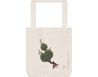Persian Miniature Painting Bush Tree Tote Bag (Natural Canvas)