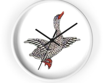 Persian Miniature Painting Water Duck Wall Clock (10 inch)