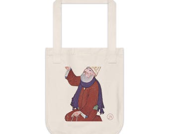 Persian Miniature Painting Desrwish With Rosery Tote Bag (Natural Canvas)