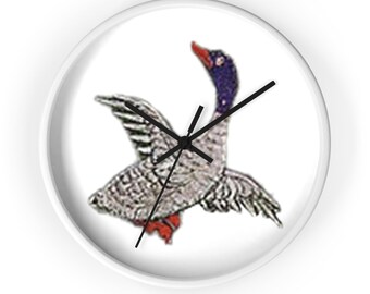 Persian Miniature Painting Duck Wall Clock (10 inch)