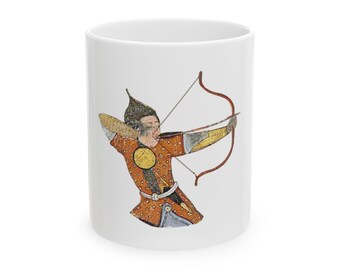 Persian Miniature Painting Soldier - Archer Half Body Mug (11oz Ceramic)