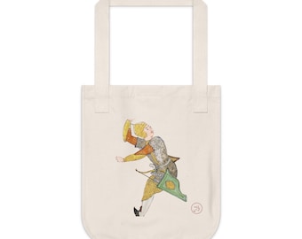 Persian Miniature Painting Horse Rider With Golden Helmet Tote Bag (Natural Canvas)