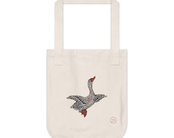 Persian Miniature Painting Water Duck Tote Bag (Natural Canvas)