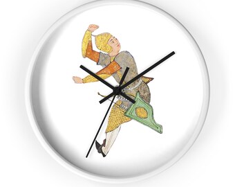 Persian Miniature Painting Horse Rider With Golden Helmet Wall Clock (10 inch)