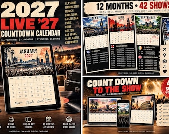 Oasis 27 tour Calendar Digital