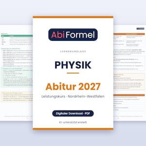 Physik Abitur 2027 NRW Lernzettel PDF – Zusammenfassung Zentralabitur, Sofort-Download
