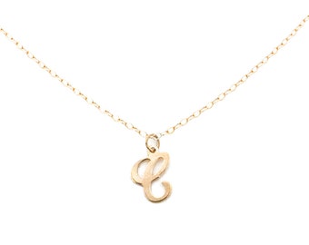 Cursive Initial Necklace Gold Filled, Monogram Necklace Birthday Gift for Her