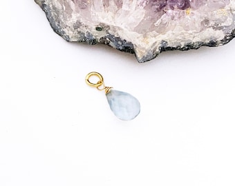 Mystic Quartz Teardrop Pendant: Gold Fill or Sterling Silver Charm