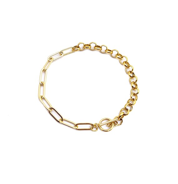 アクセサリー Half Round Rolo charm Bracelet Half Round Rolo charm