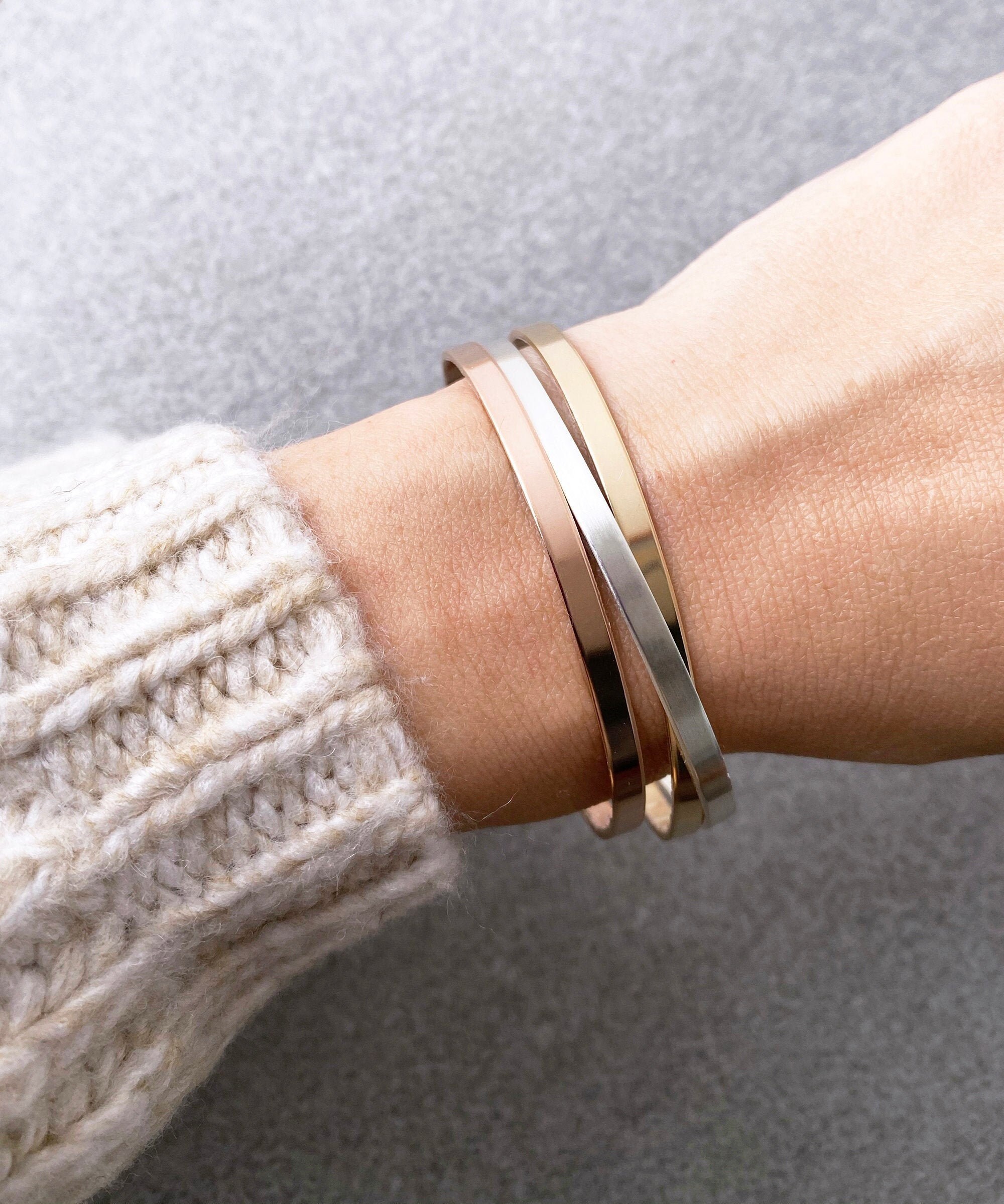 Gold open bangle - Etsy 日本