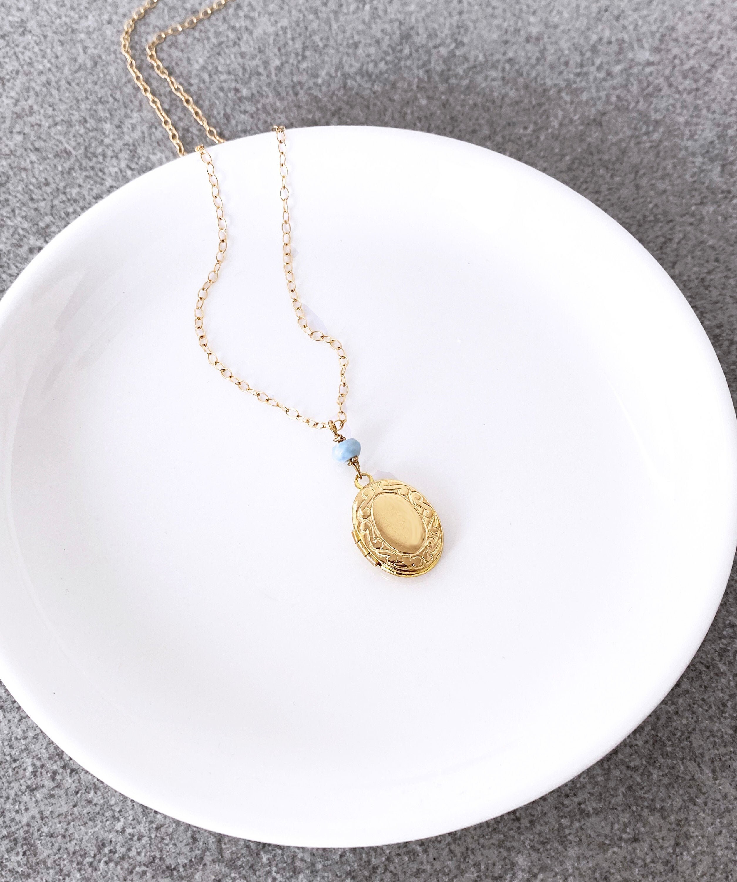 Dainty Locket Necklace Gold Filled Chain Locket with Etsy