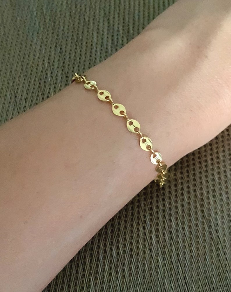 Daninty Mariner Bracelet Gold Filled, Minimalist Link Chain Bracelet for Women, Gift for Wife image 4