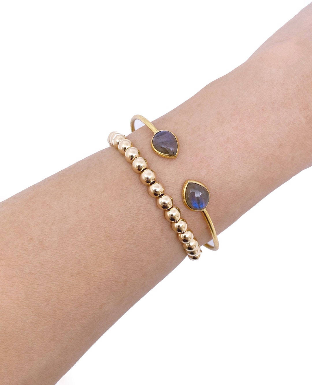 Labradorite Cuff Bracelet for Women Labradorite Stone Bangle Etsy