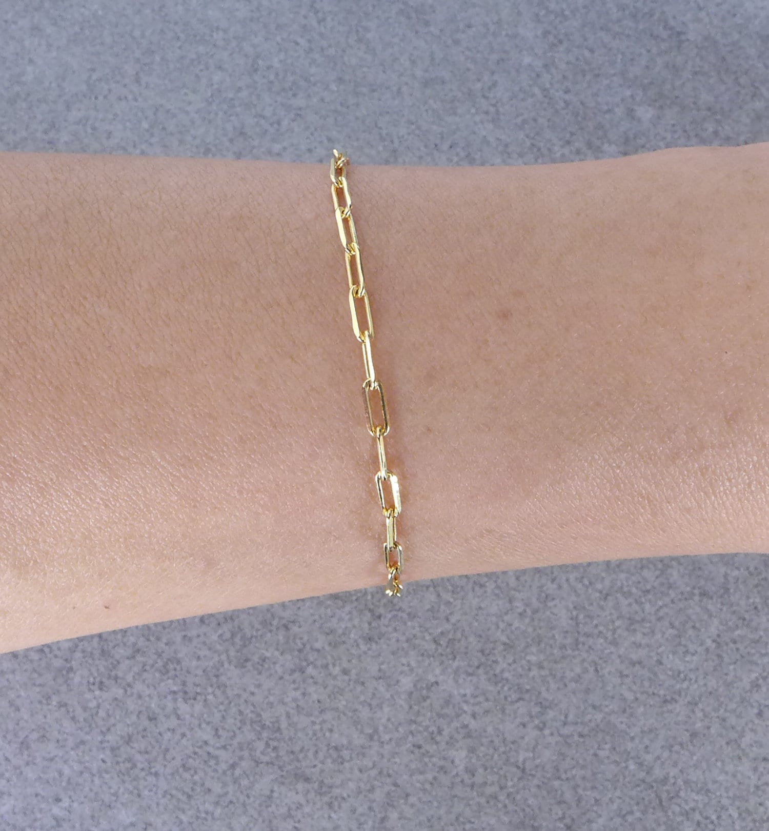 Paper Clip Link Bracelet Gold Filled Link Chain Bracelet for | Etsy