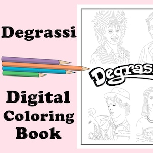 Degrassi Digital Coloring Book // Instant Print PDF File, Travel Activity, Rainy Day Activity, Art Therapy, Coloring Page, Junior High, High