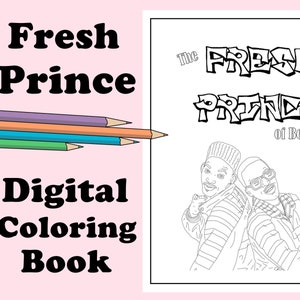 Fresh Prince of Bel-Air Coloring Book // Instant Printable Digital File, Travel Activity, Rainy Day Activity, Art Therapy, Coloring Pages