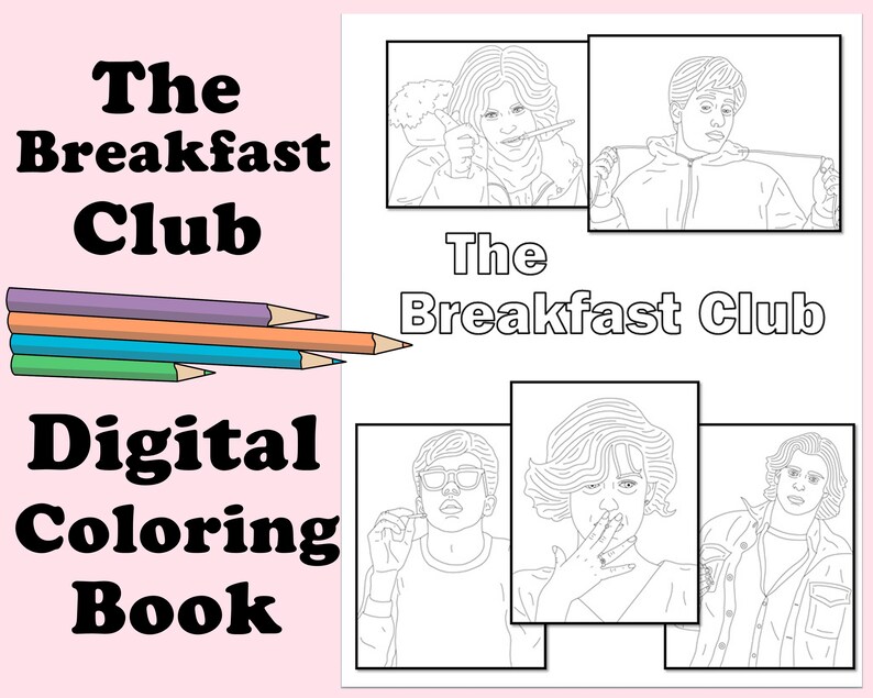 Download The Breakfast Club Coloring Book // Instant Printable ...