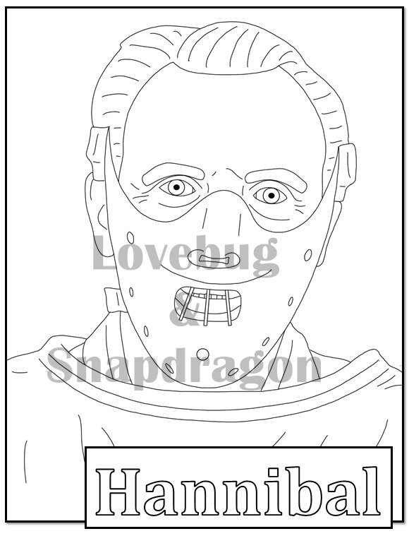Silence of the Lambs Mini Digital Coloring Book // Instant - Etsy España