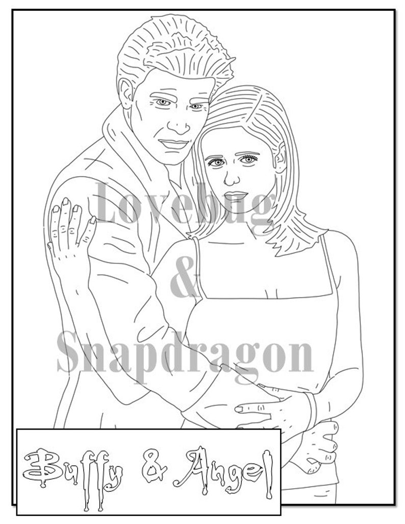 Buffy the Vampire Slayer Coloring Book // Instant Print Digital File, Travel Activity, Rainy Day Activity, Art Therapy, Coloring Pages image 6