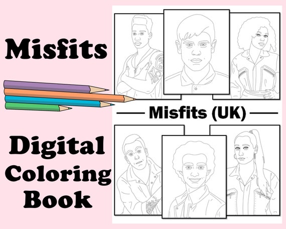 Misfits Uk Digital Coloring Book Instant Print Pdf Etsy